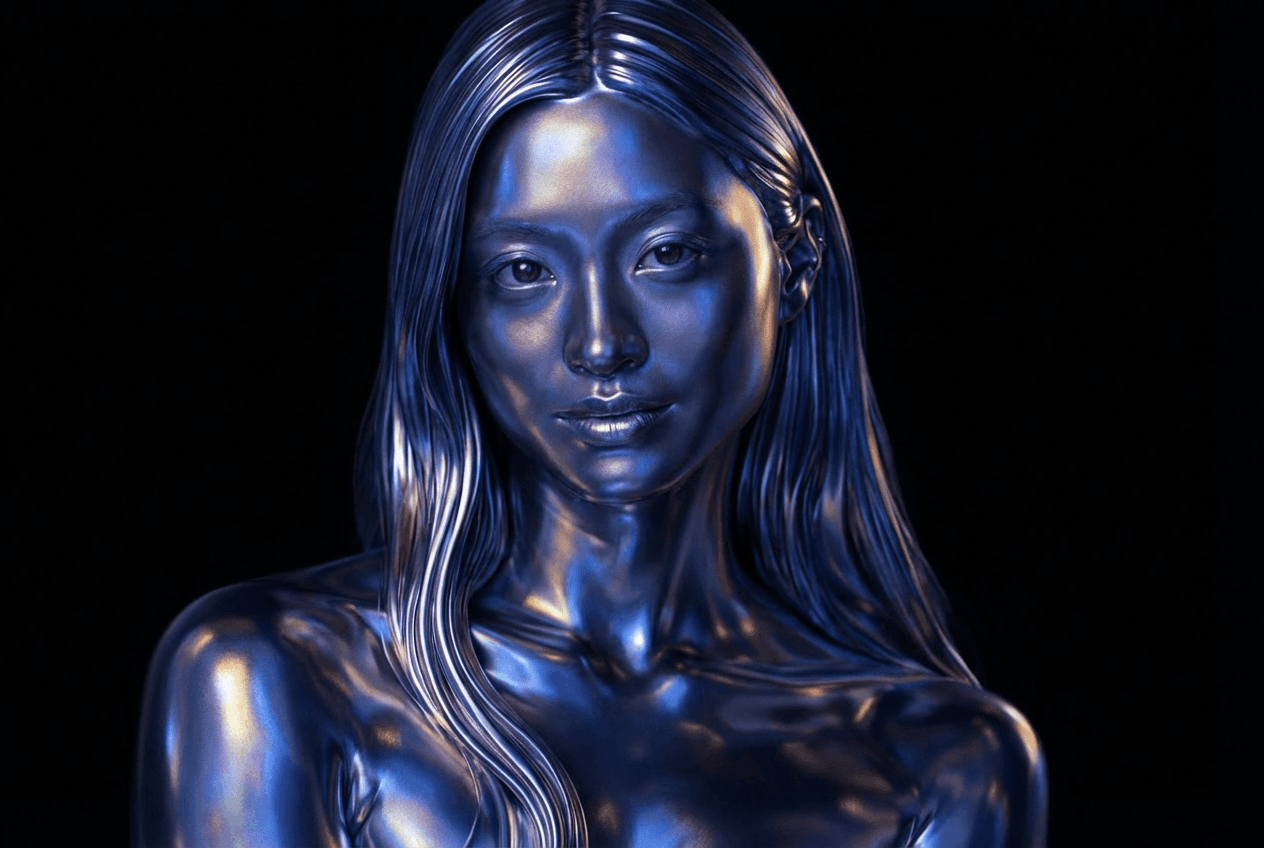 Iridescent Metal Portrait